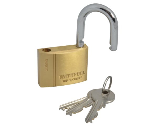 Brass Padlock 50mm 3 Keys FAIPLB50 - Image 5
