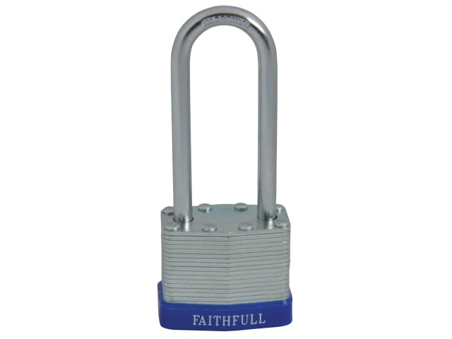 Laminated Steel Padlock 40mm Long Shackle 3 Keys FAIPLLAM40LS