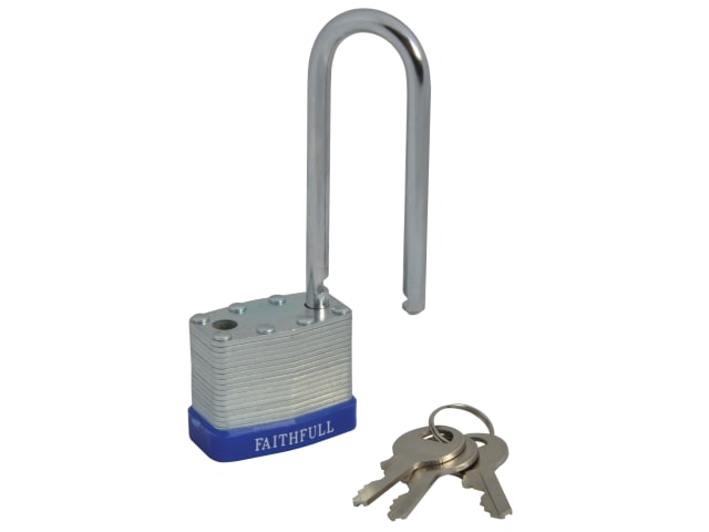 Laminated Steel Padlock 40mm Long Shackle 3 Keys FAIPLLAM40LS - Image 5