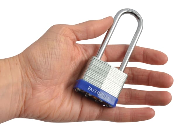 Laminated Steel Padlock 40mm Long Shackle 3 Keys FAIPLLAM40LS - Image 4
