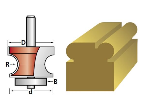 Router Bit TCT 3.2mm Corner Bead 1/4in Shank FAIRB91 - Image 2