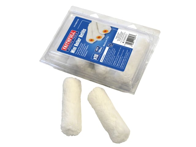Medium Pile Mini Roller Refills 100mm (4in) Pack of 10 FAIRMINI10M