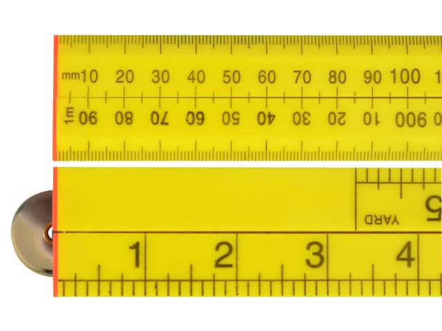 Folding Rule Yellow ABS Plastic 1m / 39in FAIRULEFOLD