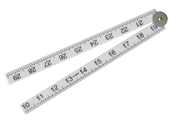 Folding Rule White ABS Plastic 1m / 39in FAIRULEFOLDW - Image 2