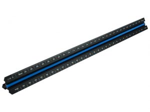 Prestige Tri-Scale Architect Rule Black Aluminium 300mm FAIRULETACNC