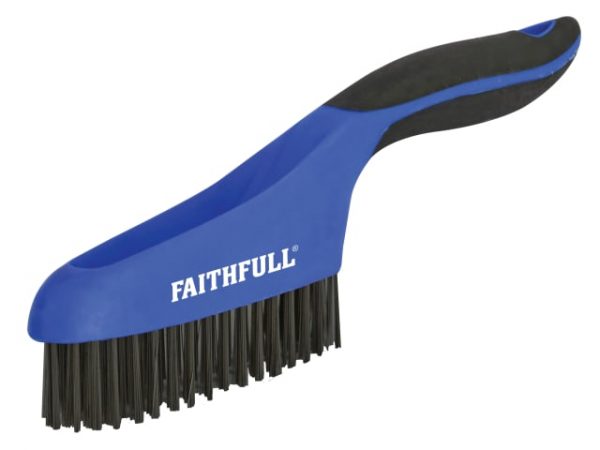 Scratch Brush Soft Grip 4 x 16 Row Steel FAISB164S