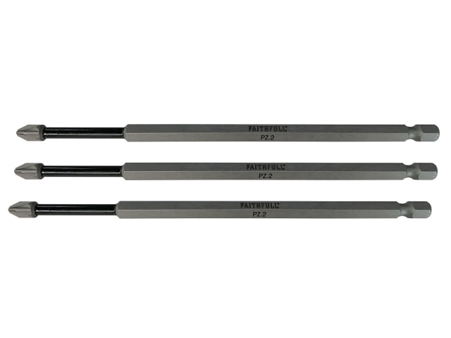 Pozidriv Impact Screwdriver Bits PZ2 x 150mm (Pack 3) FAISBPZ2150I