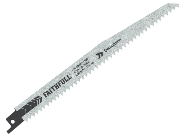 S1111DF Bi-Metal Sabre Saw Blade Demolition 228mm 6 TPI (Pack of 5) FAISBS1111DF