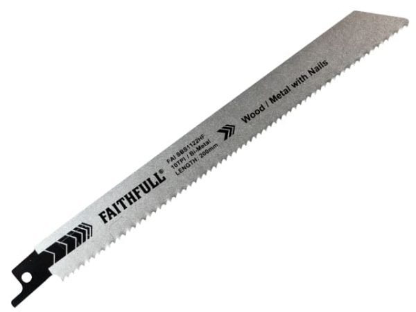 S1122HF Bi-Metal Sabre Saw Blade Demolition 200mm 10 TPI (Pack 5) FAISBS1122HF