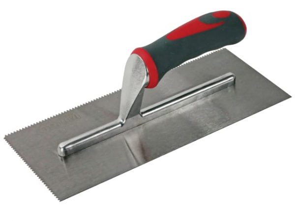 Notched Trowel V 3mm Soft Grip Handle 11 x 4.1/2in FAISGTNOT3