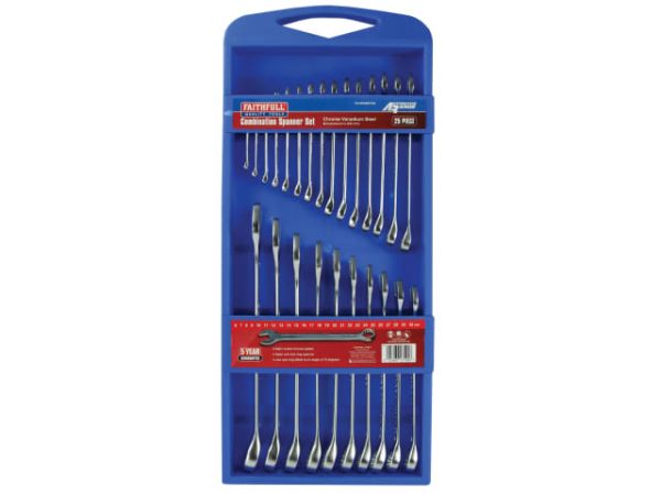 Chrome Vanadium Comb Spanner Set -  25 Piece FAISPASETC25