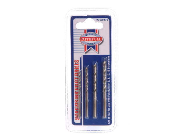 Screwsink Pilot Drill Set - 4 Piece FAISSINKPD