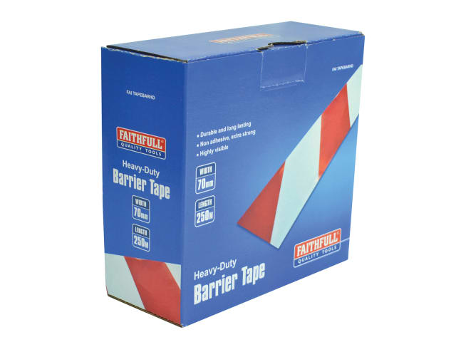 Heavy-Duty Barrier Tape Red & White 70mm x 250m FAITAPEBARHD - Image 3