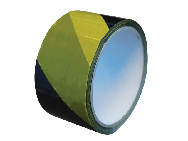 Economy Self-Adhesive Hazard Tape Black/Yellow 50mm x 33m FAITAPEHAZEC