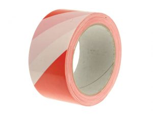 Economy Self-Adhesive Hazard Tape Red/White 50mm x 33m FAITAPEHAZER
