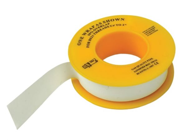 P.T.F.E Gas Tape 12mm x 5m White (Pack 10) FAITAPEPTGAS