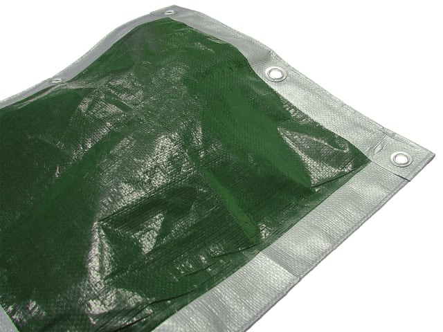 Heavy-Duty Tarpaulin Green/ Silver 5.4 x 5.4m (18 x 18ft) 140gsm FAITARP1818H