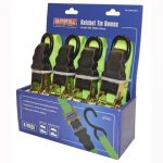 Ratchet Tie-Downs 5m x 25mm Green 4 Piece FAITDRATSET4