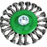 Flat Twist Knot Wire Brush 115 x 12mm M14x2 Bore -  0.35mm Stainless Steel Wire FAIWBCT115S