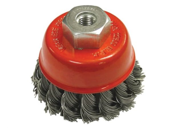Wire Cup Brush Twist Knot 65mm M10x1.25 -  0.50mm Steel Wire FAIWBT65MF