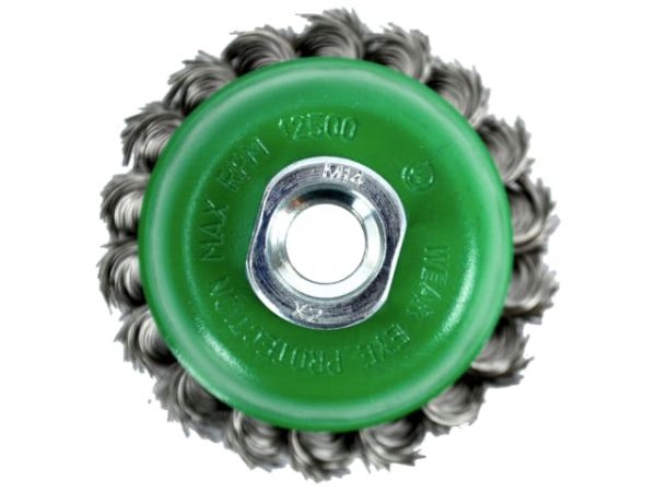 Wire Cup Brush Twist Knot 65mm M14x2 -  0.50mm Stainless Steel Wire FAIWBT65S - Image 3