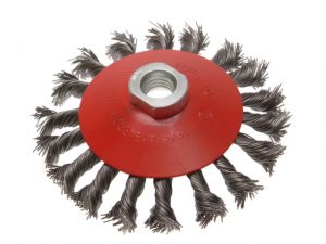 Conical Wire Brush 100mm M14x2 Bore -  0.50mm Wire FAIWBTC100