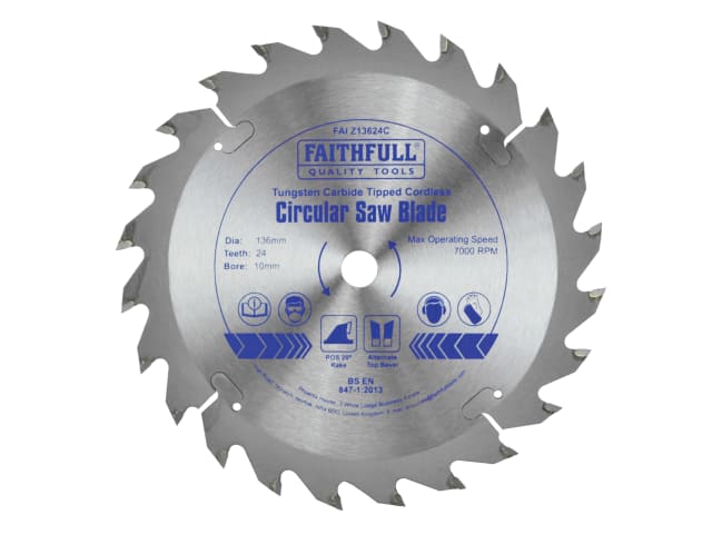 TCT Cordless Trimsaw Blade 136 x 10mm x 24T POS FAIZ13624C