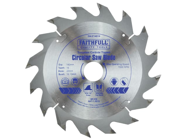 TCT Circular Saw Blade 140 x 20mm x 16T POS FAIZ14016