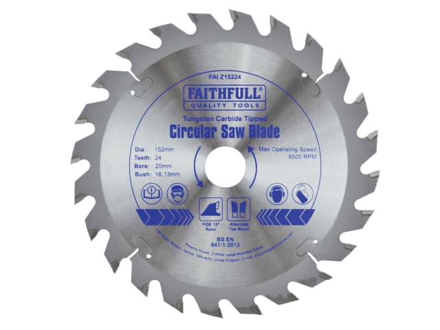 TCT Circular Saw Blade 152 x 20mm x 24T POS FAIZ15224