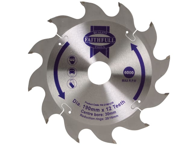 TCT Circular Saw Blade 190 x 30mm x 12T POS FAIZ1901230