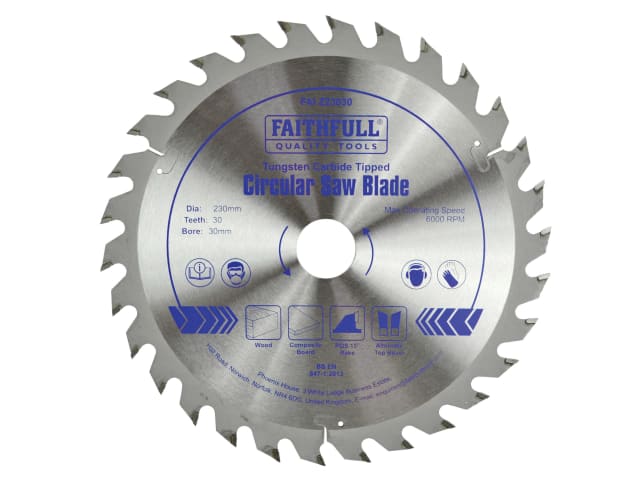 TCT Circular Saw Blade 230 x 30mm x 30T POS FAIZ23030