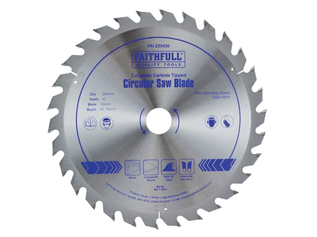 TCT Circular Saw Blade 250 x 30mm x 24T POS FAIZ25024