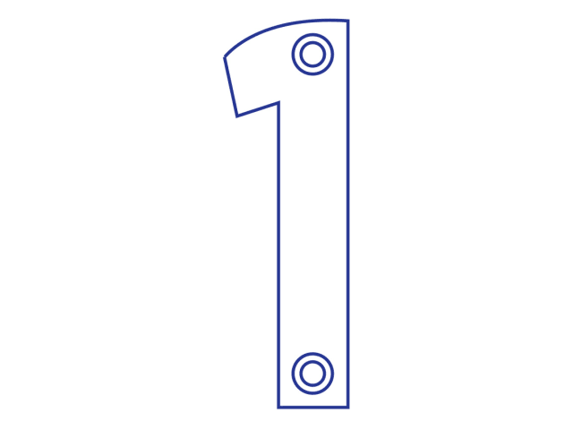 Numeral No.1 - Chrome Finish 75mm (3in) FGENUM1CH75 - Toolriffic