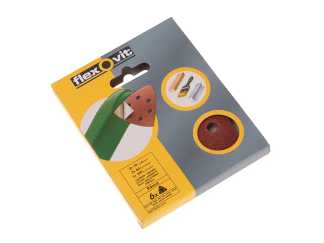 Delta Hook & Loop Sanding Sheets 94mm Coarse 50G (Pack 6) FLV26398
