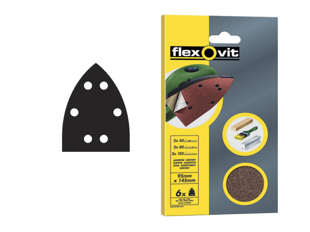 Detail Hook & Loop Sanding Sheets 95x145mm Medium 80G (Pack 6) FLV26408
