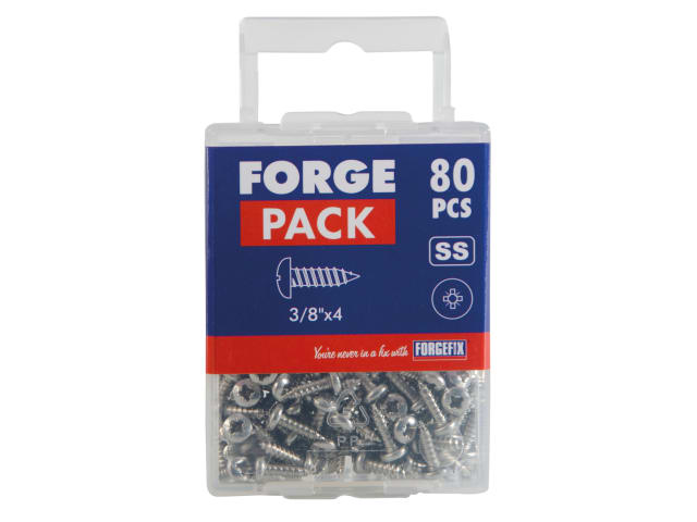 Self-Tapping Screw Pozi Compatible Pan A2 SS 3/8in x 4 ForgePack 80 FOR184751 - Image 2