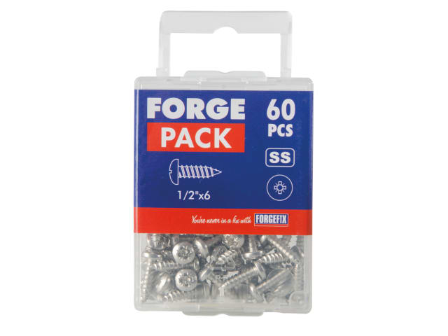 Self-Tapping Screw Pozi Compatible Pan A2 SS 1/2in x 6 ForgePack 60 FOR184904 - Image 2