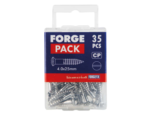 Multi-Purpose Screw SL Raised Head Chrome Plated 4.0 x 25mm ForgePack 35 FOR185536 - Image 2