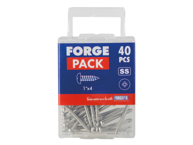 Self-Tapping Screw Pozi Compatible Pan A2 SS 1in x 4 ForgePack 40 FOR185680 - Image 2