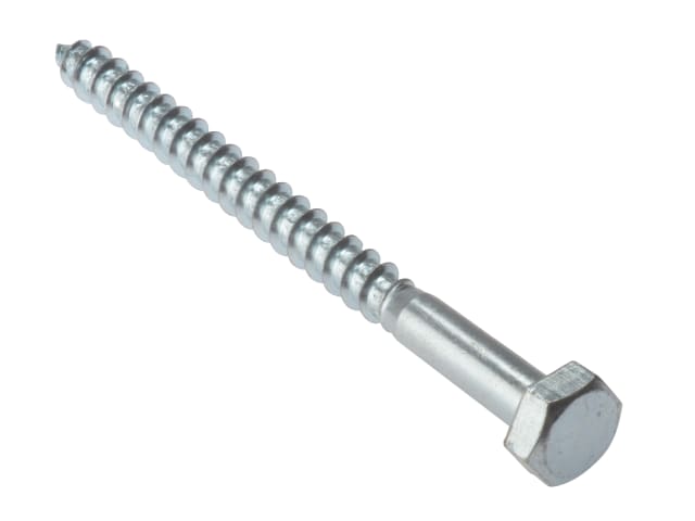 Coach Screw Hexagon Head Single Thread ZP M8 x 100mm Bag 10 FORCS8100G