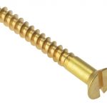 Wood Screw Slotted CSK Solid Brass 3in x 10 Box 100 FORCSK310B