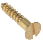 Wood Screw Slotted CSK Solid Brass 1.1/2in x 6 Box 200 FORCSK1126B