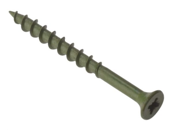 Decking Screw Pozi Compatible ST Green Anti-Corrosion 4.5 x 55mm Box 200 FORDS4555