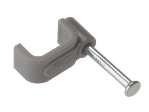 Cable Clip Flat Grey 2.50mm Box 100 FORFCC25G