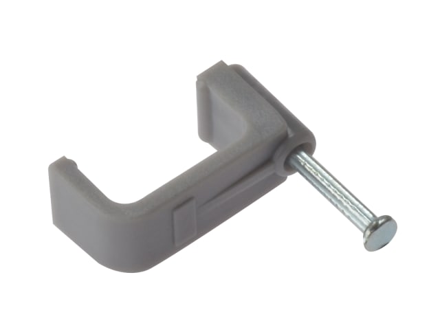 Cable Clip Flat Grey 10.00mm Box 100 FORFCC10G