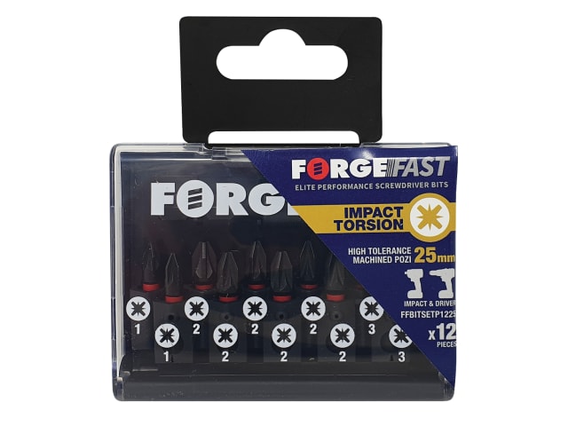 ForgeFast Pozidriv Compatible Impact Bit Set - 12 Piece FORFFBSPZ12