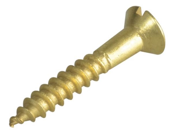 Wood Screw Slotted CSK Brass 1.1/4in x 10 Forge Pack 10 FORFPC11410B - Image 2
