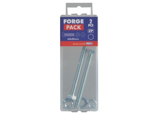 High Tensile Set Screw ZP M8 x 80mm Forge Pack 2 FORFPHBN880 - Image 2