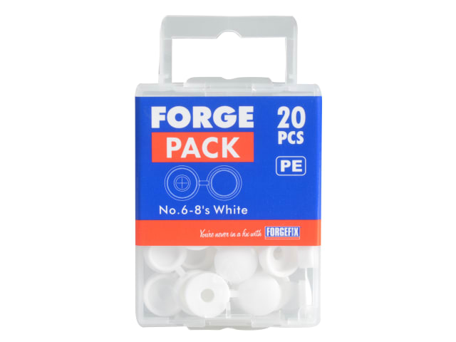 Hinged Cover Caps White No.6-8 Forge Pack 20 FORFPHCC0 - Image 2
