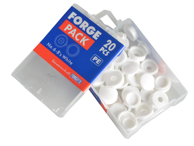 Hinged Cover Caps White No.6-8 Forge Pack 20 FORFPHCC0 - Image 3